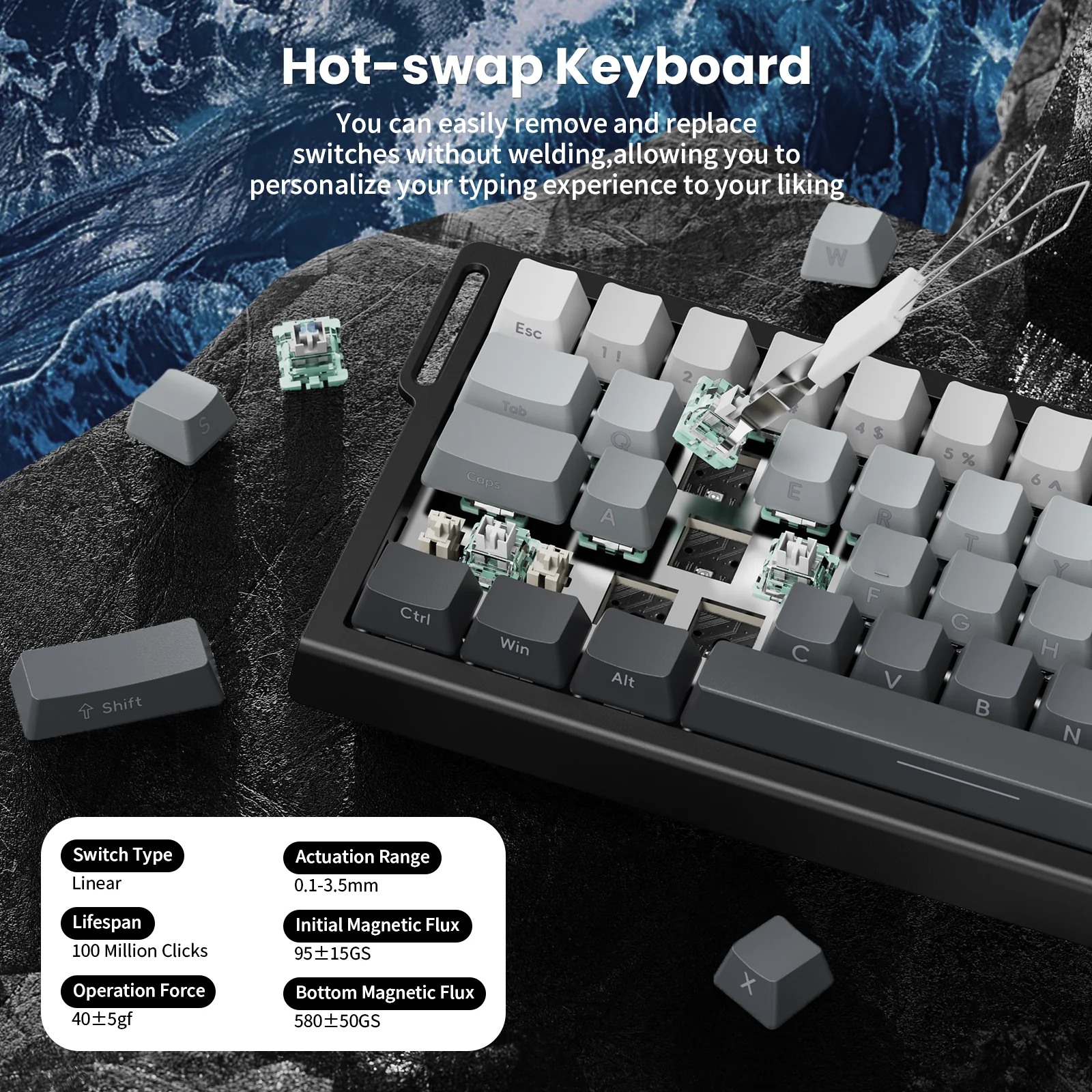 ATTACK SHARK X68 HE Rapid Trigger Keyboard Magnetic Switch with C01PRO Coiled Cable 26 ATTACK SHARK X68 HE Rapid Trigger Keyboard Magnetic Switch with C01PRO Coiled Cable