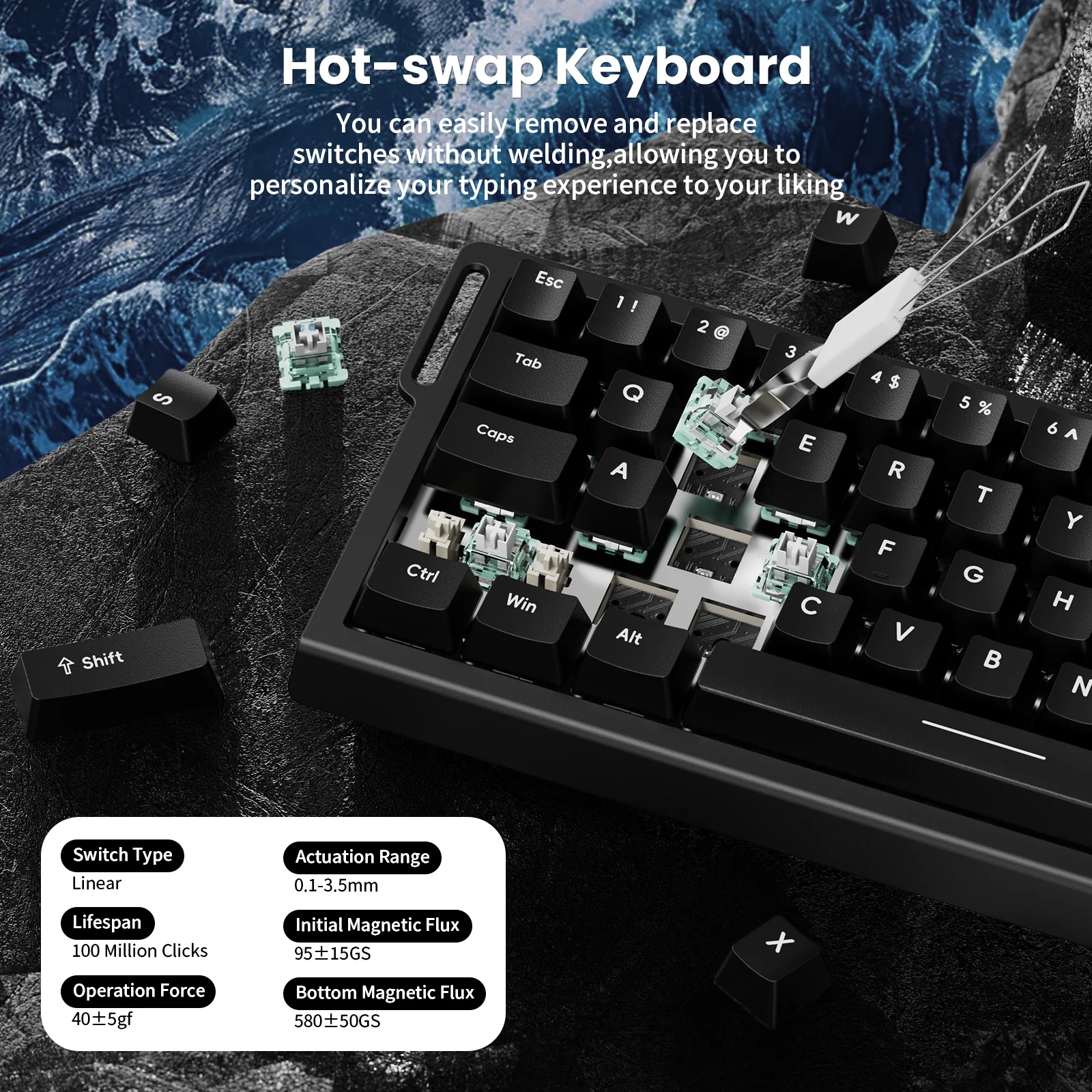 ATTACK SHARK X68 HE Rapid Trigger Keyboard Magnetic Switch with C01PRO Coiled Cable 34 ATTACK SHARK X68 HE Rapid Trigger Keyboard Magnetic Switch with C01PRO Coiled Cable