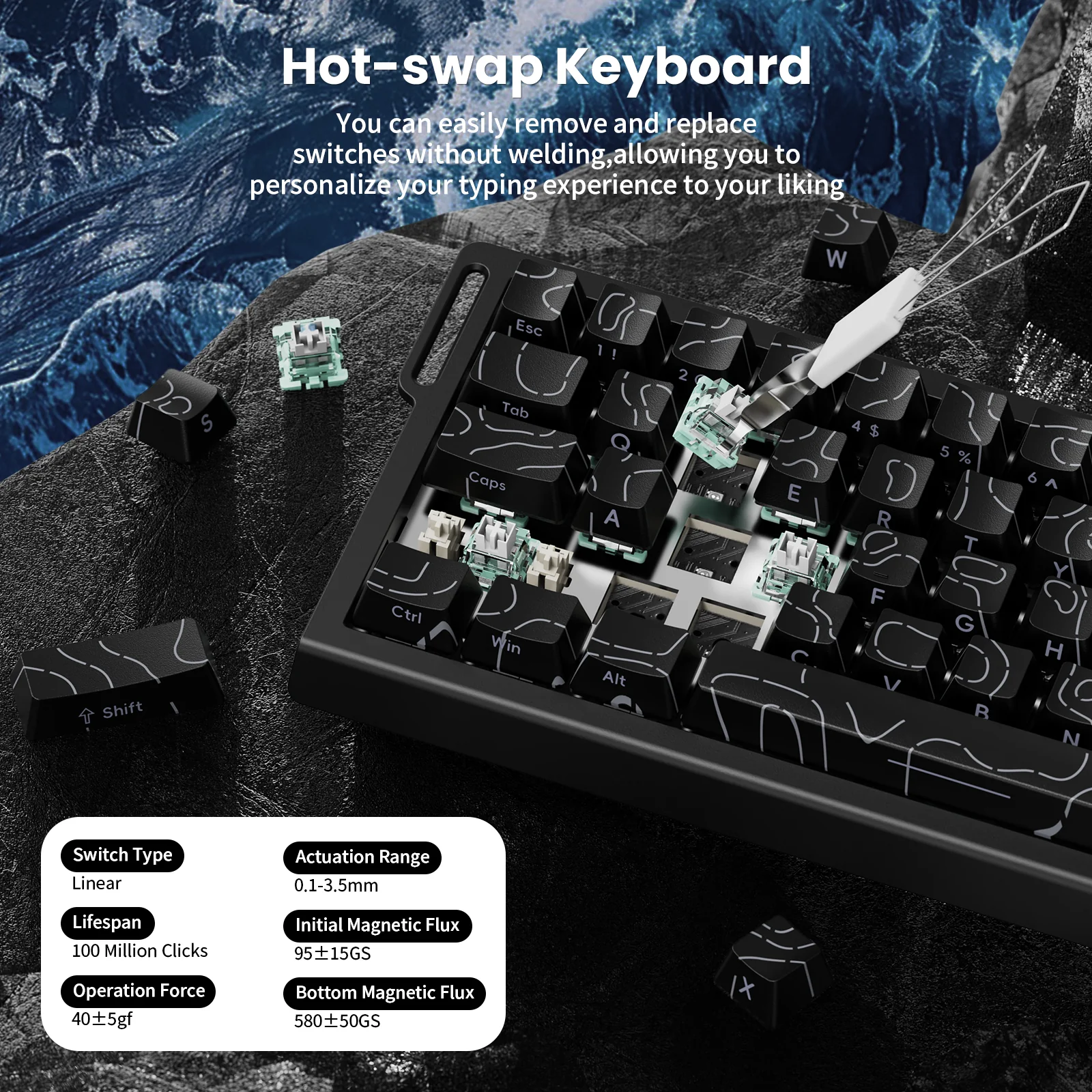 ATTACK SHARK X68 HE Rapid Trigger Keyboard Magnetic Switch with C01PRO Coiled Cable 7 ATTACK SHARK X68 HE Rapid Trigger Keyboard Magnetic Switch with C01PRO Coiled Cable