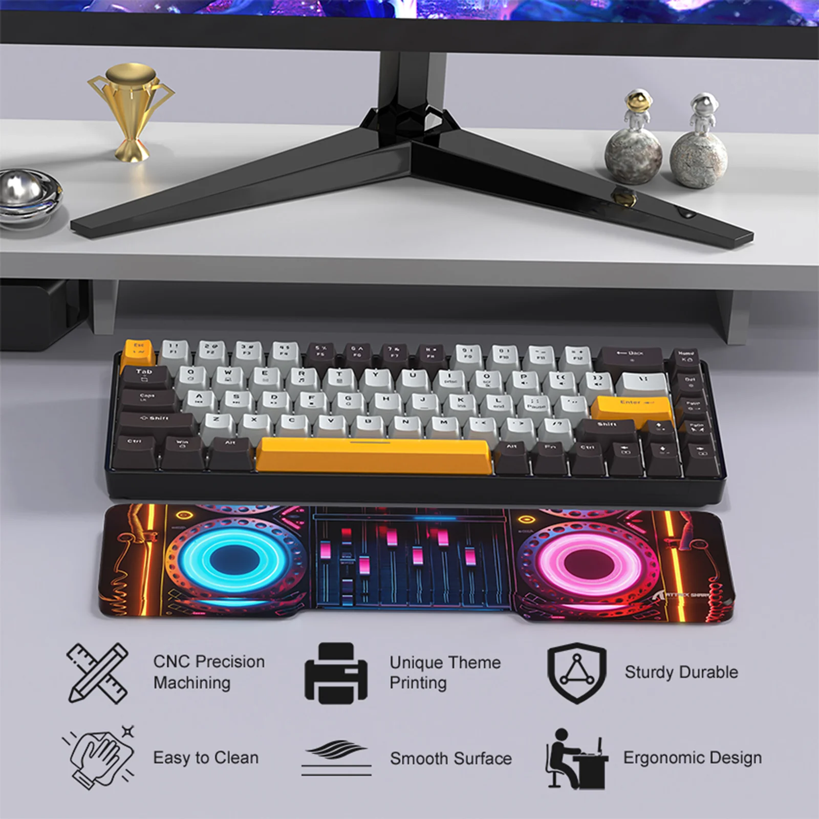 ATTACK SHARK Acrylic Wrist Rest with Pattern 14 ATTACK SHARK Acrylic Wrist Rest with Pattern