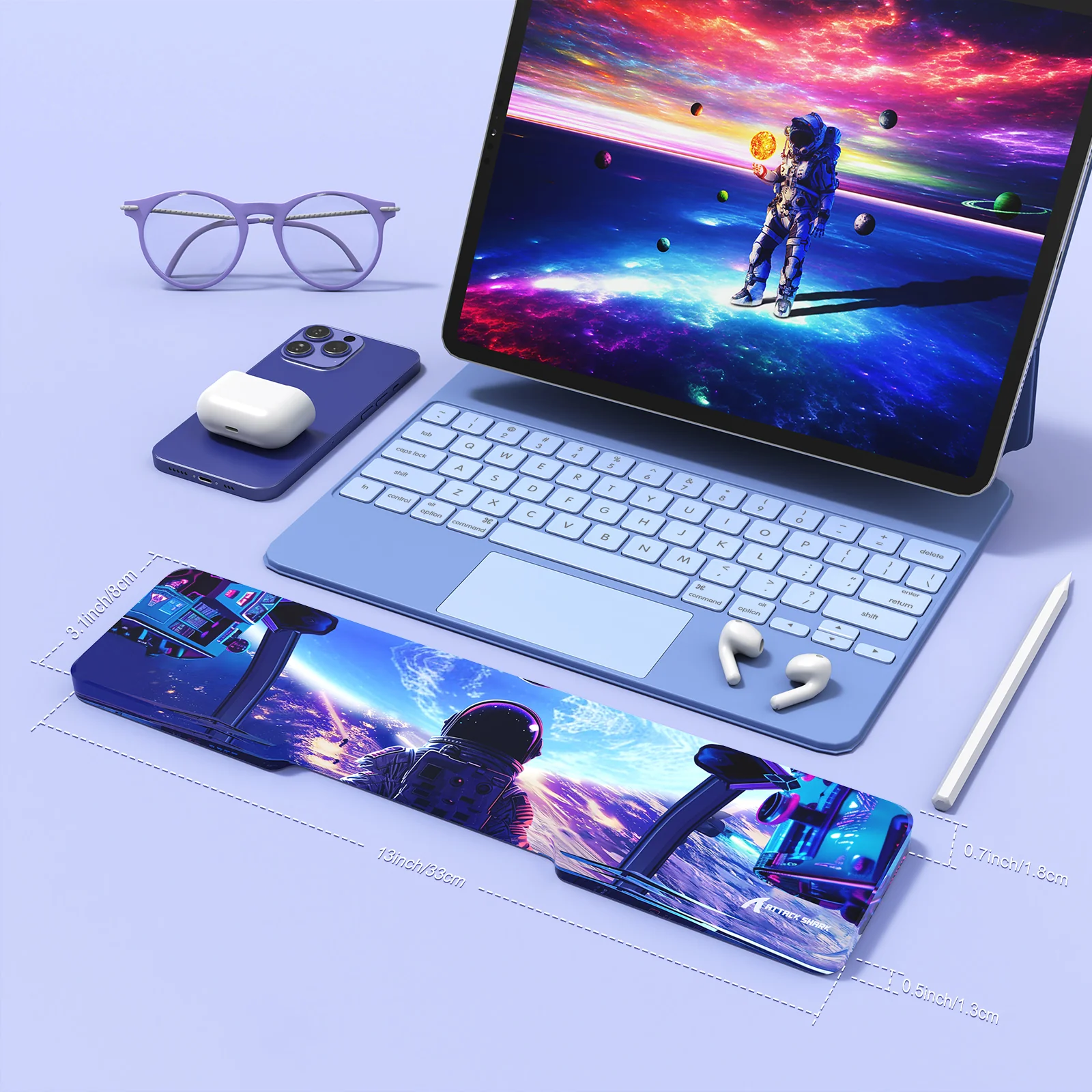 ATTACK SHARK Acrylic Wrist Rest with Pattern 6 ATTACK SHARK Acrylic Wrist Rest with Pattern