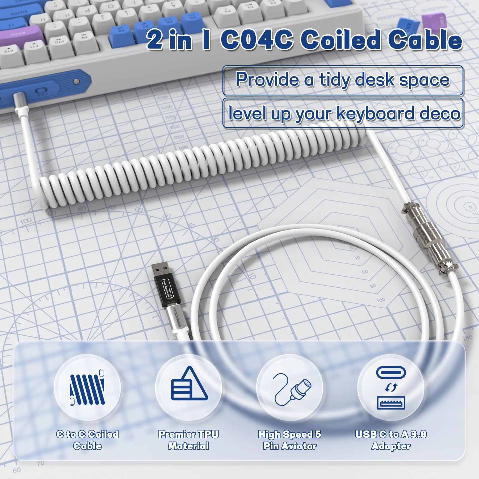 ATTACK SHARK C04-C COILED CABLE