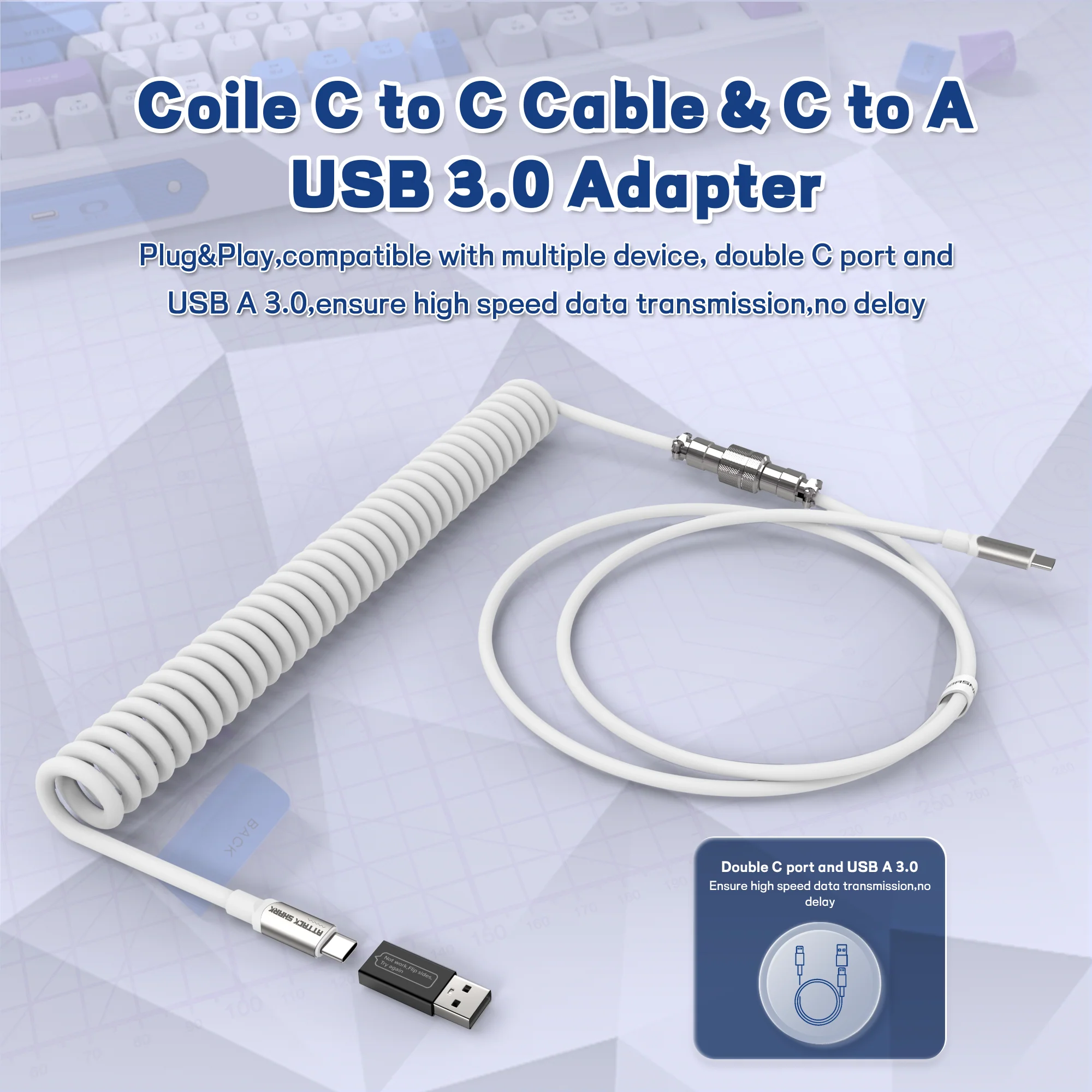 ATTACK SHARK C04-C COILED CABLE 4 ATTACK SHARK C04-C COILED CABLE