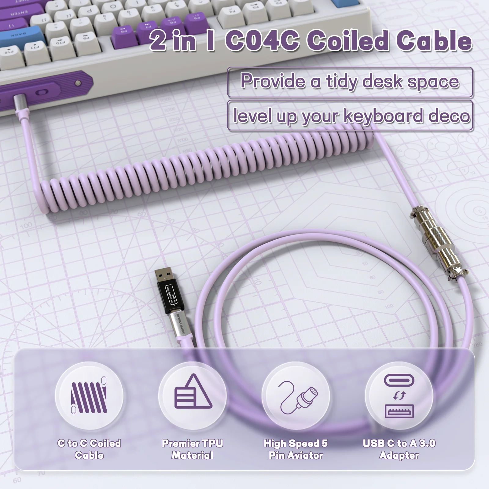 ATTACK SHARK C04-C COILED CABLE 9 ATTACK SHARK C04-C COILED CABLE