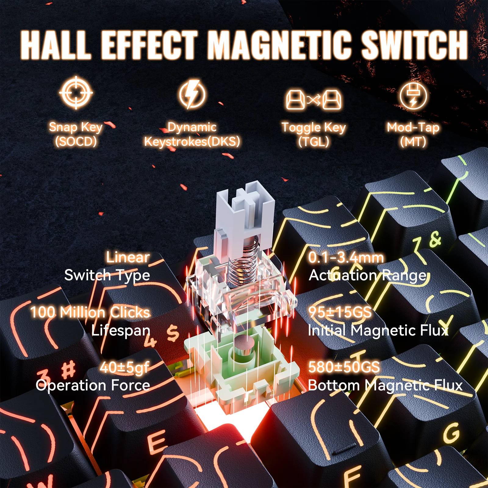 ATTACK SHARK X68MAX HE Rapid Trigger Aluminum Keyboard Magnetic Switch 13 ATTACK SHARK X68MAX HE Rapid Trigger Aluminum Keyboard Magnetic Switch