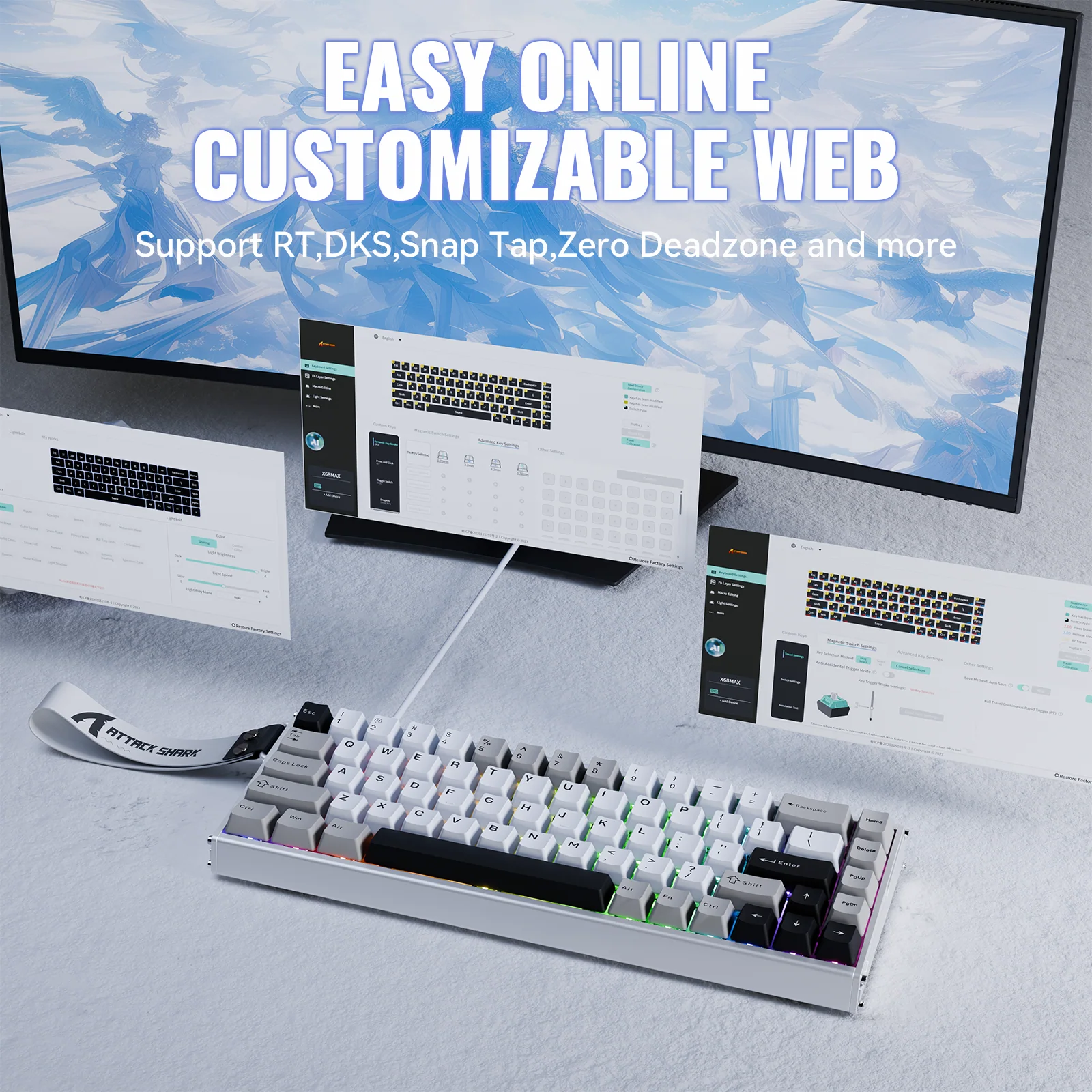 ATTACK SHARK X68MAX HE Rapid Trigger Aluminum Keyboard Magnetic Switch 6 ATTACK SHARK X68MAX HE Rapid Trigger Aluminum Keyboard Magnetic Switch