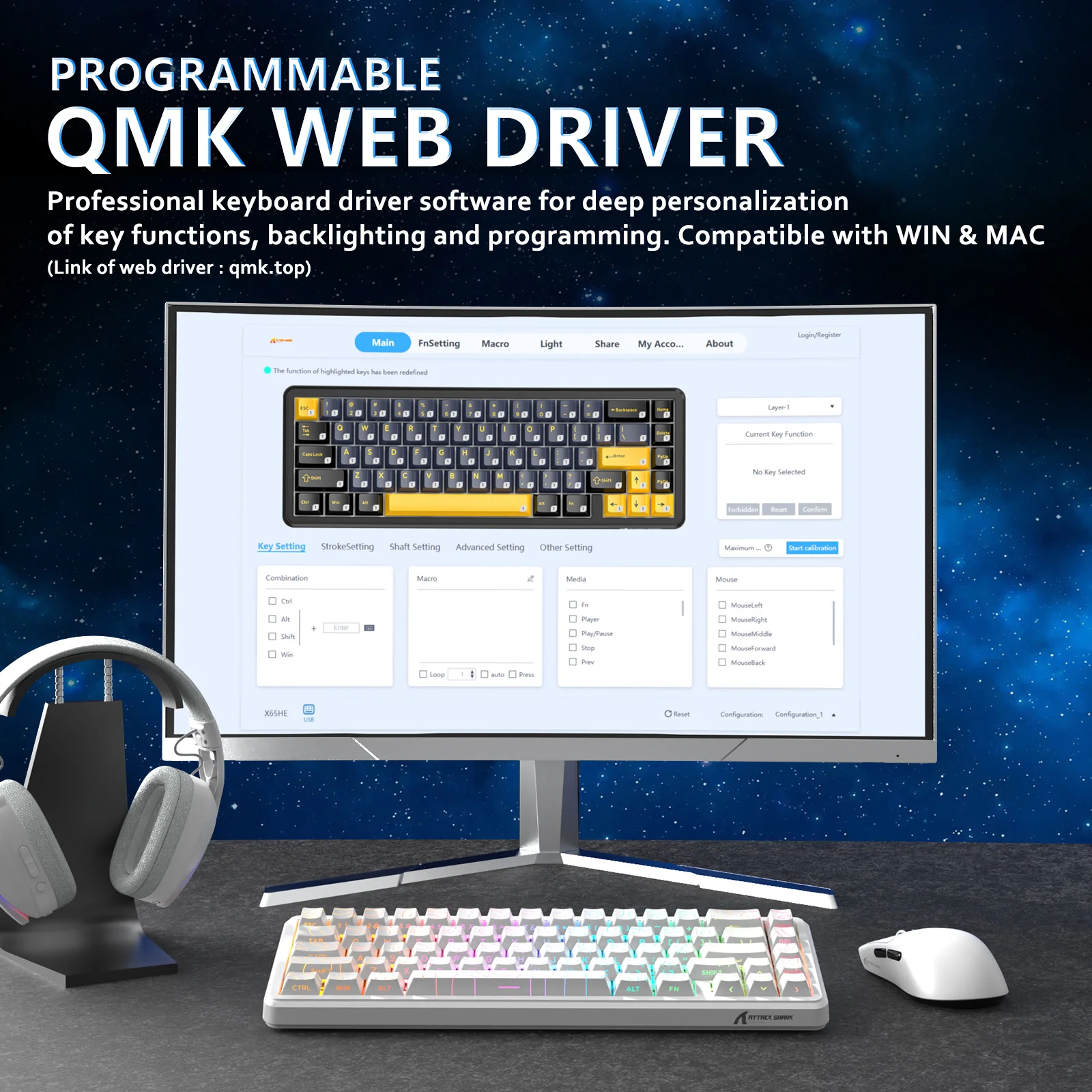 ATTACK SHARK X65 HE Magnetic Switch Rapid Trigger Keyboard 34 ATTACK SHARK X65 HE Magnetic Switch Rapid Trigger Keyboard