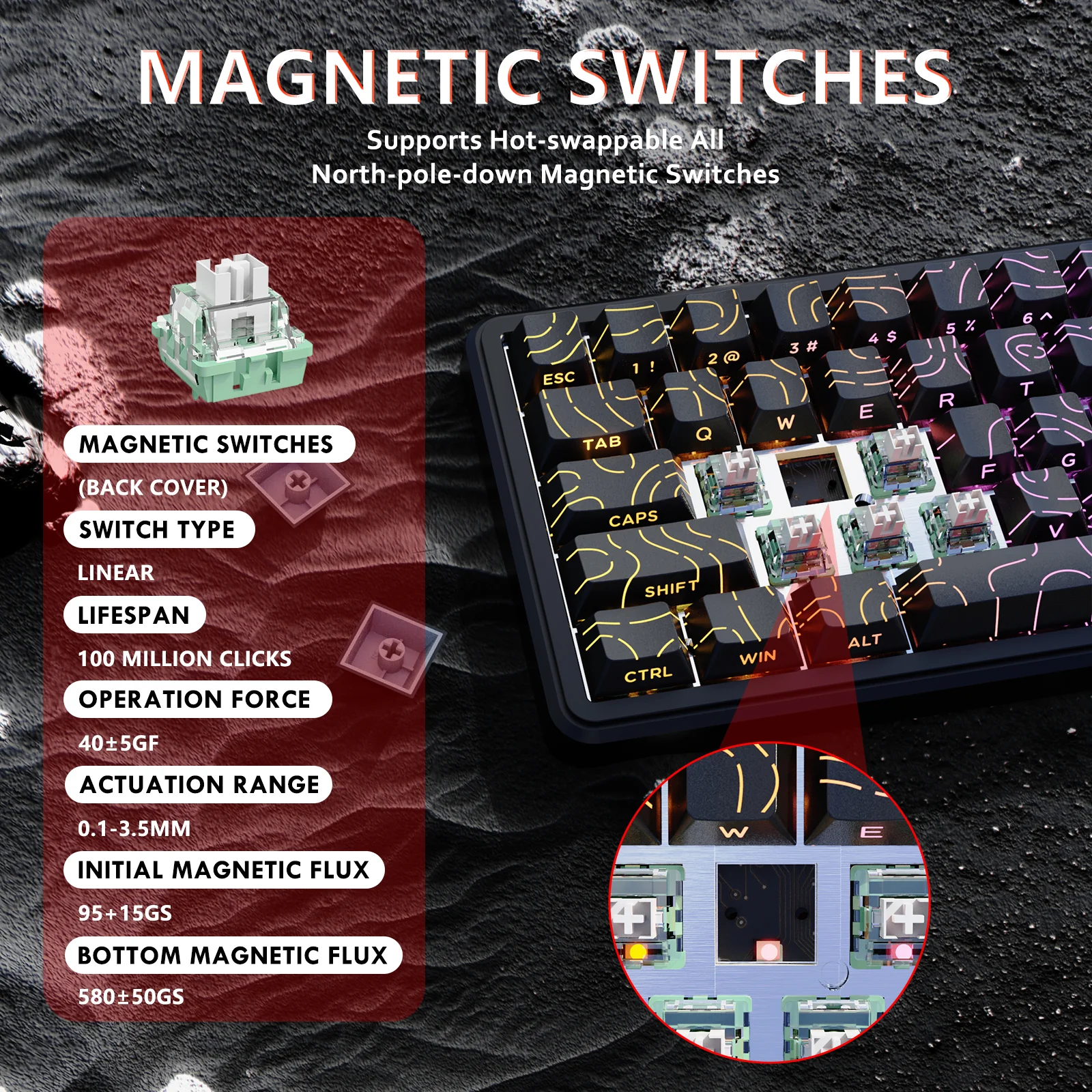 ATTACK SHARK X65 HE Magnetic Switch Rapid Trigger Keyboard 40 ATTACK SHARK X65 HE Magnetic Switch Rapid Trigger Keyboard