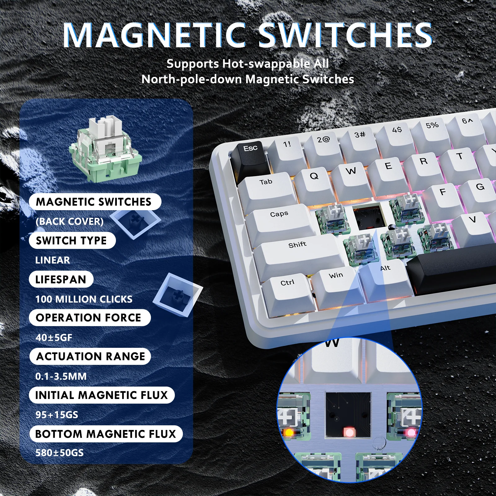 ATTACK SHARK X65 HE Magnetic Switch Rapid Trigger Keyboard 7 ATTACK SHARK X65 HE Magnetic Switch Rapid Trigger Keyboard