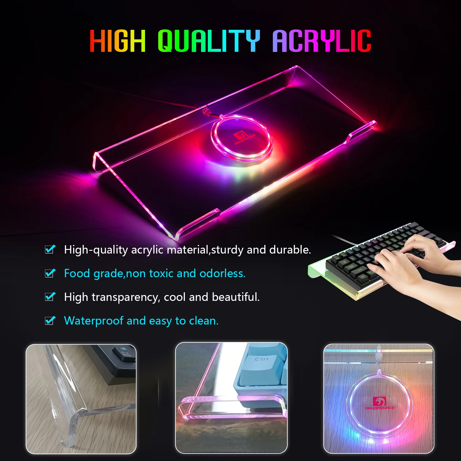 ATTACK SHARK X MAMBASNAKE Ergonomic RGB Keyboard Holder 4 ATTACK SHARK X MAMBASNAKE Ergonomic RGB Keyboard Holder