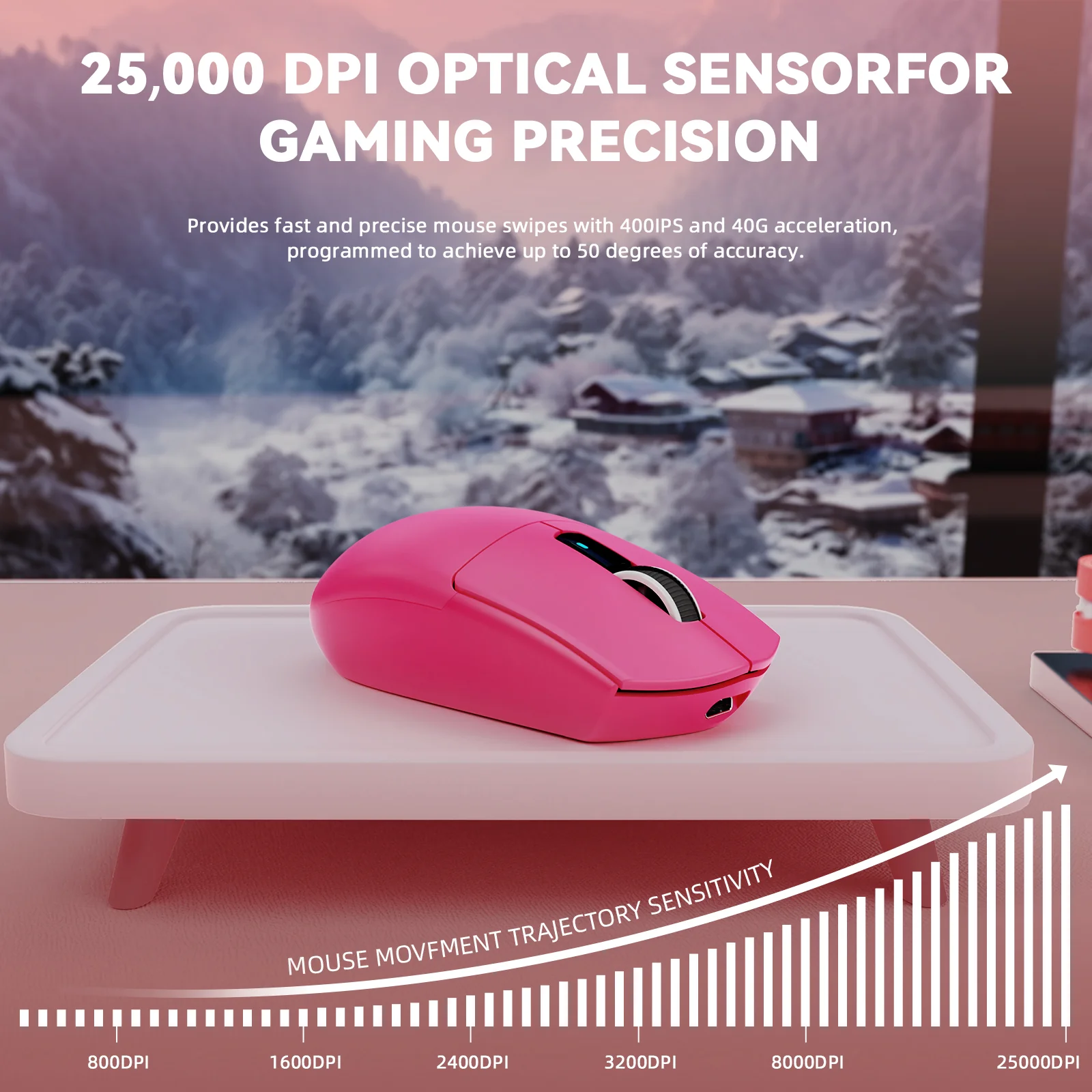 ATTACK SHARK G3PRO Tri-mode Wireless Gaming Mouse with Charge Dock 25000 DPI Ultra Lightweight