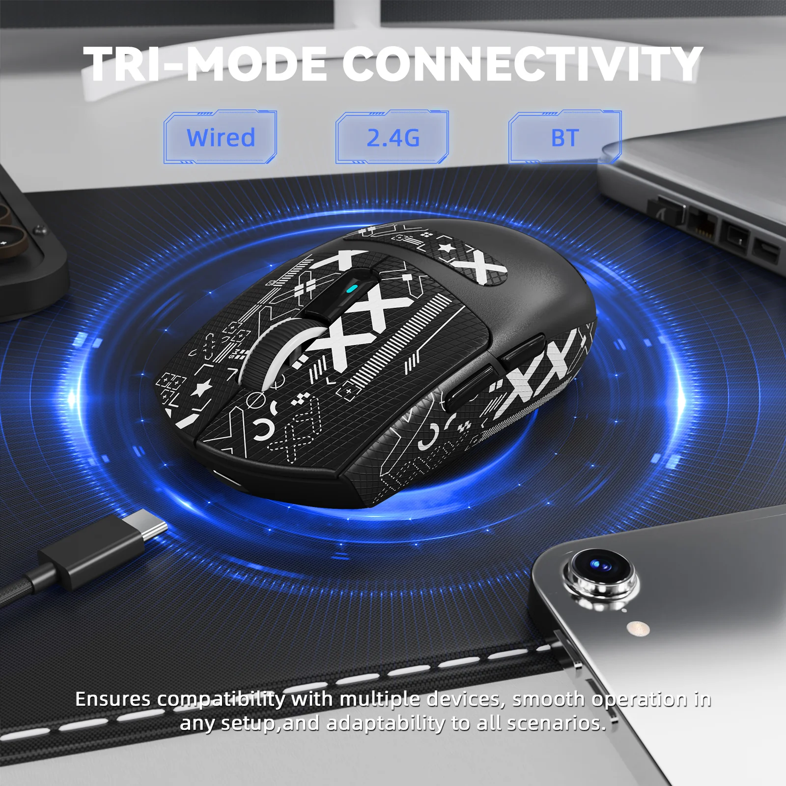 ATTACK SHARK G3PRO Tri-mode Wireless Gaming Mouse with Charge Dock 25000 DPI Ultra Lightweight