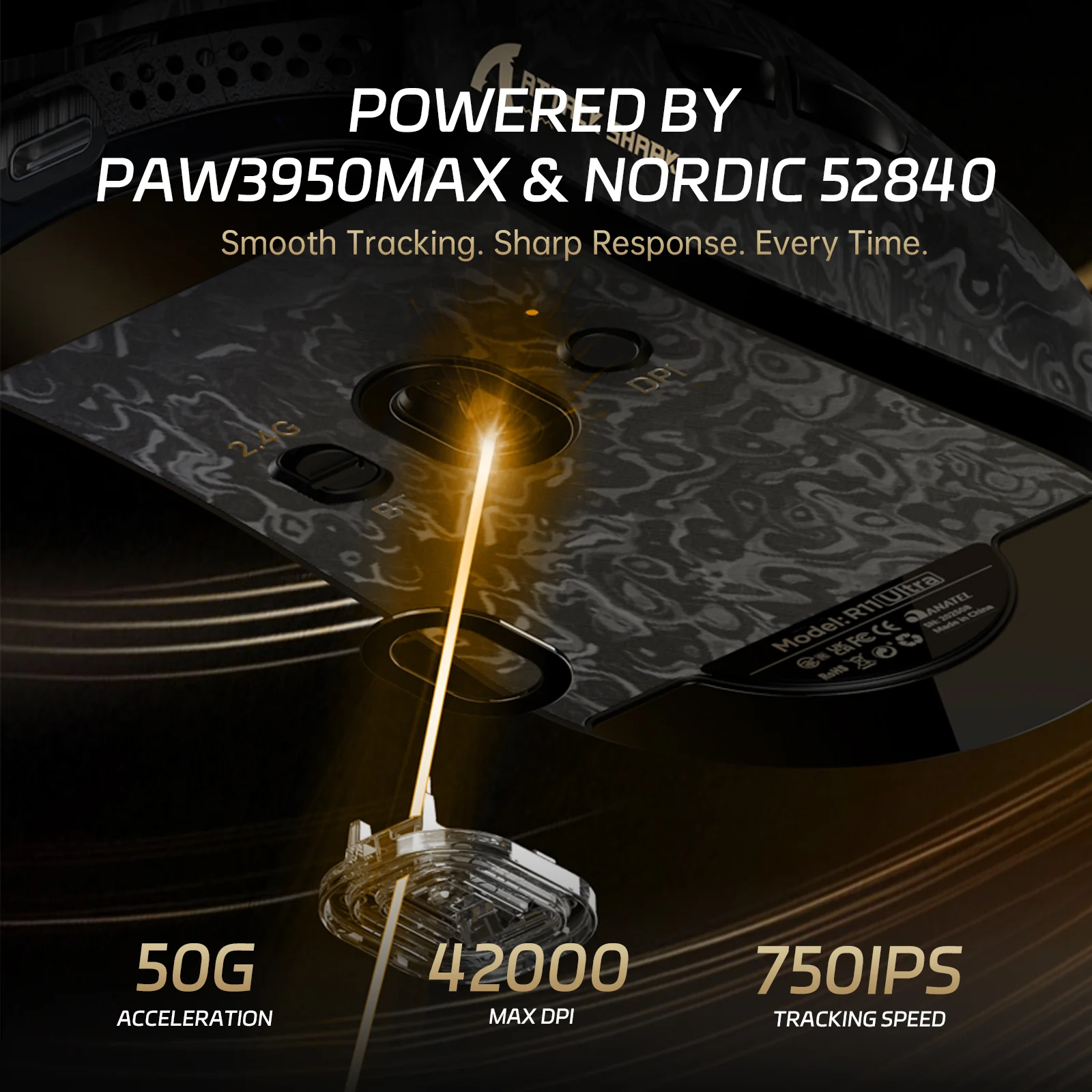 ATTACK SHARK R11 ULTRA Carbon Fiber Wireless 8K PAW3950MAX Gaming Mouse with C06 Ultra LED Cable 8 ATTACK SHARK R11 ULTRA Carbon Fiber Wireless 8K PAW3950MAX Gaming Mouse with C06 Ultra LED Cable