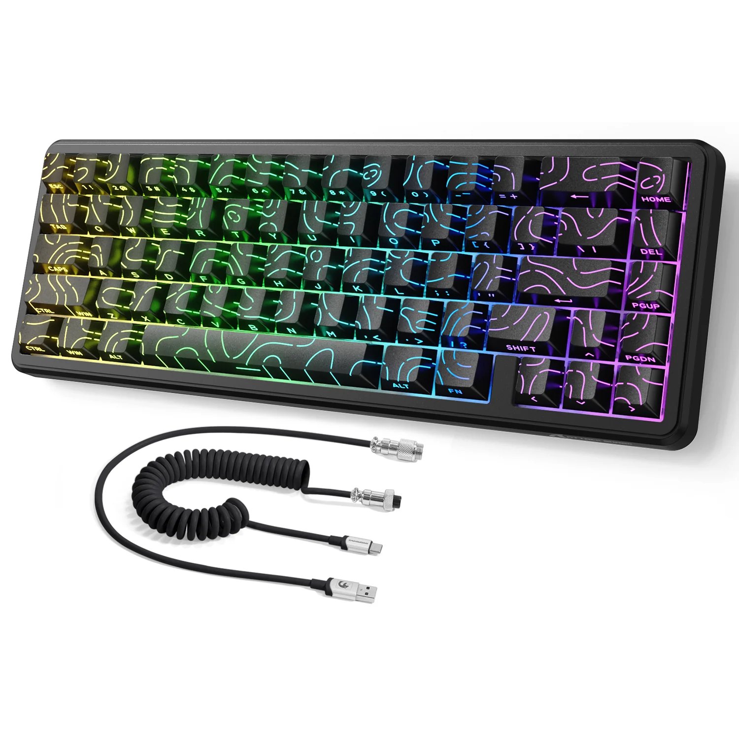 ATTACK SHARK X65 HE Magnetic Switch Rapid Trigger Keyboard With 8Khz Coiled Cable 29 ATTACK SHARK X65 HE Magnetic Switch Rapid Trigger Keyboard With 8Khz Coiled Cable